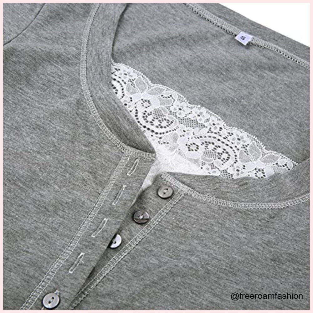 Long Sleeve Lace Trim Tunic Top Polyester Slim Fit Y2K Fairy Grunge - Picture 4 of 6